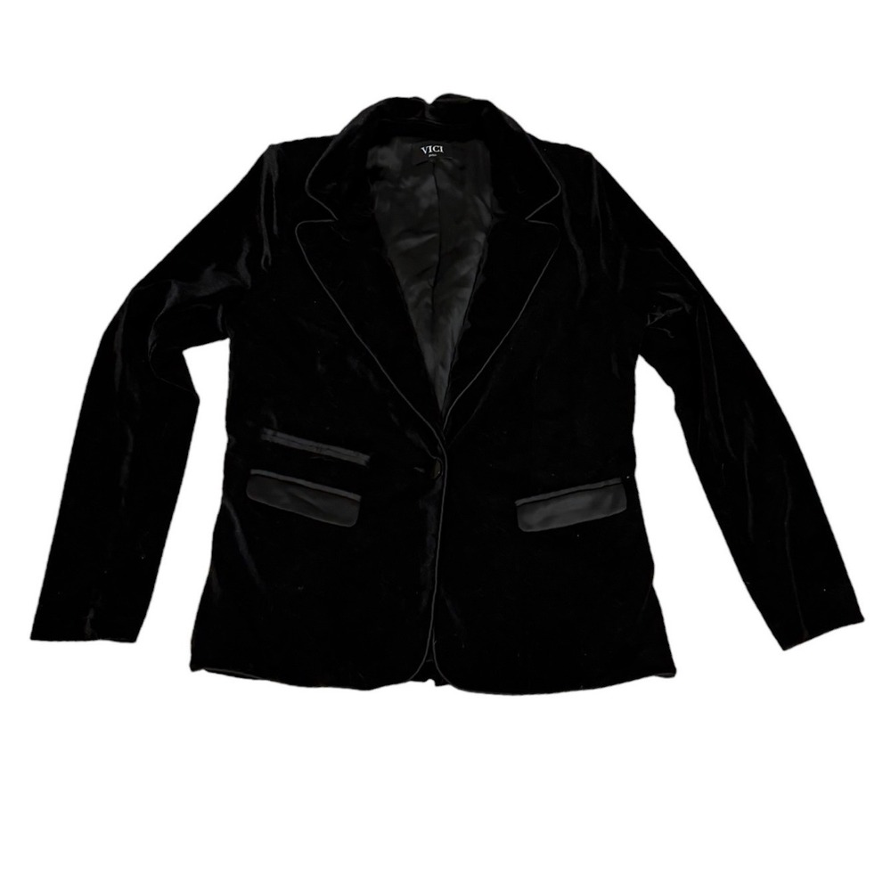 Vici Black Velvet Blazer Jacket